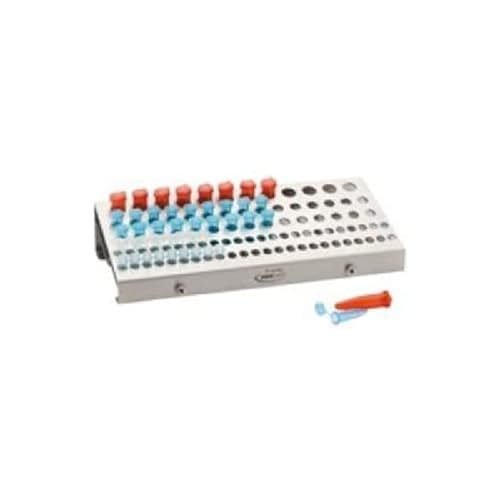 neoLab Edelstahl Lab-Kombi-Rack für Reaktionsgefäße mit PCR-Röhrchen, Silber, 220mm Länge x 95mm Breite x 40mm Höhe von neoLab