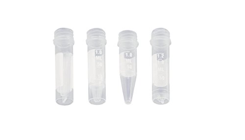 neoLab Polypropylen Reaktionsgefäße, Graduiert, Selbststehend, 0.5mL Kapazität, Transparent (Milchig), 31mm Höhe x 6mm Durchmesser, 1000 Stück von neoLab