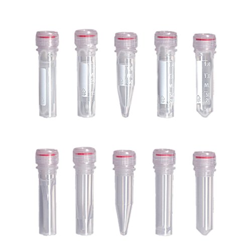 neoLab Polypropylen neoScrew-Microtubes mit Kappe, Steril Graduiert, Selbststehend, Transparent, 0.5mL Kapazität, 500 Stück von neoLab