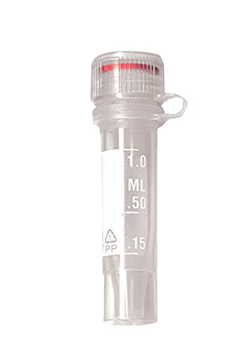 neoLab Polypropylen neoScrew-Microtubes mit Kappe und Lasche, Selbststehend, Steril Graduiert, Transparent, 1.5mL Kapazität, 500 Stück von neoLab
