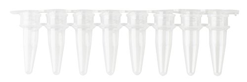 neoLab Polypropylene PCR 8er-Streifen mit Flachen Deckeln, Normalprofil, 0,2mL, Klar, 125 Stück von neoLab