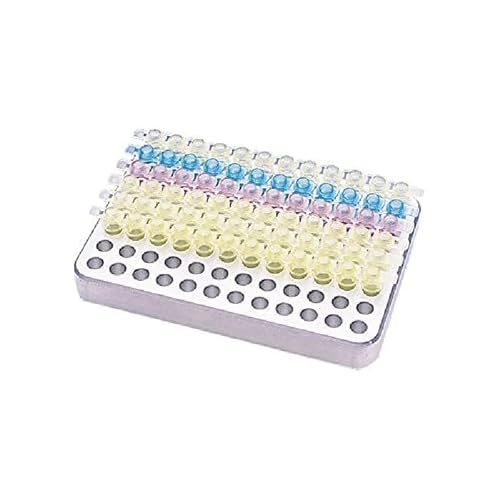 neoLab Aluminiumblock MTP-Form, 8 x 12 Loch für 0.2mL PCR, Silber, 115mm x 80mm x 30mm von neoLab