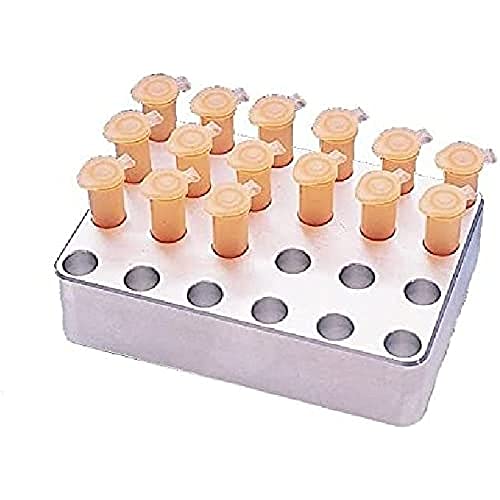 neoLab Aluminiumblock MTP-Form, 4 x 6 Loch für 1.5mL/2 mL, Silber, 115mm x 80mm x 30mm von neoLab