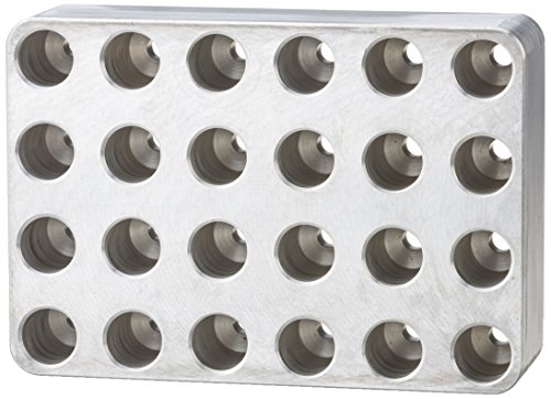 neoLab Aluminiumblock MTP-Form, 4 x 6 Loch für 1mL/2mL Kryoröhrchen, Silber, 115mm x 80mm x 30mm von neoLab