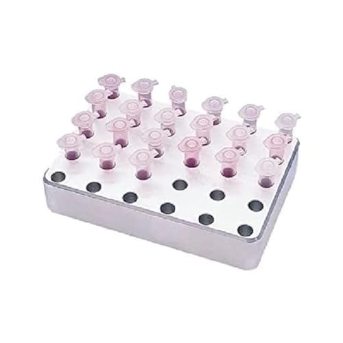 neoLab Aluminiumblock MTP-Form, 5 x 6 Loch für 0.5mL, Silber, 115mm x 80mm x 30mm von neoLab