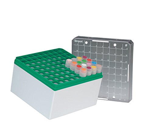 neoLab Polycarbonat Kryo-Aufbewahrungsbox, 9 x 9 Plätze, Grün, 135mm x 135mm x 96mm, 5 Stück von neoLab