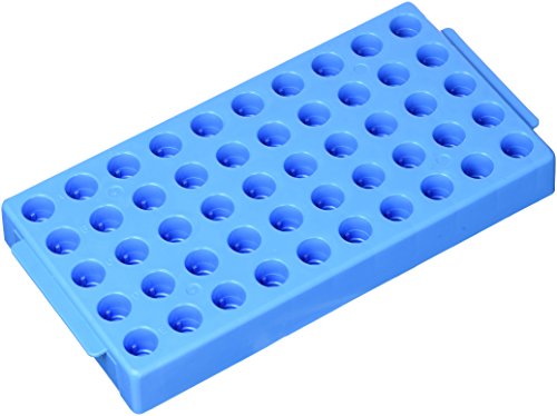 neoLab Polypropylen Kryoröhrchen-Workstation 5 x 10 Plätze, Blau, 100mm x 25mm, 4 Stück von neoLab