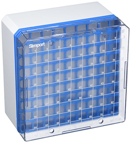 neoLab 7-8035 Kryo-Aufbewahrungsboxen (PC), 81 Plätze, 77 mm hoch, Blau (6-er Pack) von neoLab