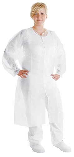 neoLab Vlies/Polypropylen Inspektionskittel, Blau, Größe M, 115cm Länge, 10 Stück von neoLab