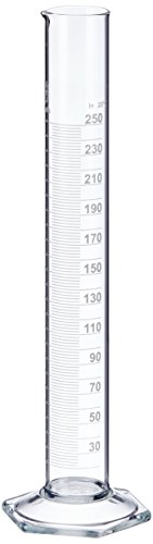 neoLab Borosilikatglas Messzylinder, Hohe Form, Sechskantfuß, Klasse B, Transparent, 250ml Kapazität von neoLab