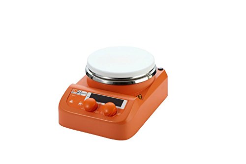 sunLab ABS Digitaler Mini Magnetrührer mit Heizung bis 280°C, 1500 UpM, Orange, 515W, 230V von sunlab