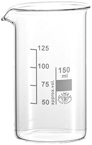 neoLab Borosilikatglas Becherglas, Hohe Form, Transparent, 150mL Kapazität, 10 Stück von neoLab