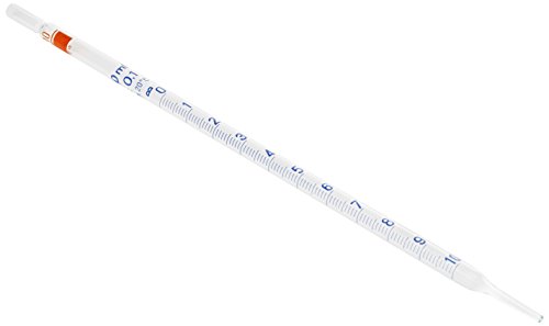 neoLab Glas Enzymtest-Messpipetten, Klasse B, Transparent, 10mL Kapazität, 360mm Länge, Braun Graduiert, 10 Stück von neoLab
