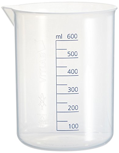 Vitlab Polypropylen Griffinbecher, Hohe Form, Graduiert, Transparent, 600mL Kapazität, Höhe 126.5mm von Vitlab