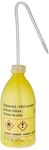 neoLab ecoLab LDPE Schriftspritzflaschen, Gelb/Transparent, Essigsäureethyleste, 500mL Kapazität von neoLab