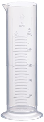 Neolab 4037 Messzylinder, niedrige Form, 250 ml – 10 ml – Polypropylen, runder Sockel von neoLab