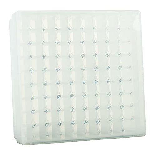 neoLabLine Polypropylen neoBox 81 Plus Kryobox mit Transparent Deckel, Transparent, 133mm x 133mm x 53mm von neoLab