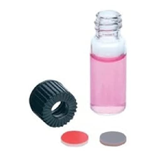 neochrom Borosilikatglas Typ 1 Autosampler Vial mit Polypropylen Kappe und Loch/Sept, Butyl/PTFE, 1.2mL Kapazität, 32mm Höhe, 12mm Durchmesser, 100 Stück von neochrom
