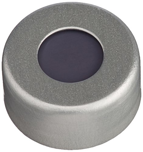 neochrom Aluminium Bördelverschlüss mit 5.5mm Loch für ND11, PTFE/Butyl/PTFE Septum, Silber, 100 Stück von neochrom