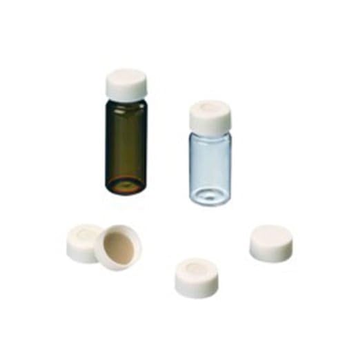 neochrom Polypropylen Schraubkappen mit Gewinde 24-400 und 12.5mm Loch, ND24, Butyl Rot/PTFE Grau Septum, Weiß, 24mm Durchmesser, 2.5mm Dicke, 100 Stück von neochrom
