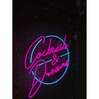 Cocktails Und Träume Neon Schild, Led Bar Schild von neonlampochkin