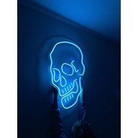 Kopfschädel, Neon Schild Fürs Zimmer, Deko Zimmer - Personalisiertes Neonlichtschild, Neonschild Spruch, Halloween von neonlampochkin