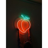 Pfirsich Neon Schild, Licht Wohnkultur, Obst Led Niedliche Schild Schlafzimmer-Wand Dekor von neonlampochkin