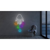 Space Hand Neon Schild - Led , Home Interior Dekor, Lichter, Schlafzimmer Schild, Wanddeko von neonlampochkin