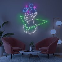 Space Man - Neon Planet, Home Deco Led Neon, Face Beautifull Sign, Art Deco von neonlampochkin