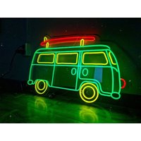 Surfer Caravan Neon Schild, Retro Bus Schild von neonlampochkin