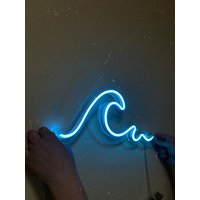 Wave Neon Schild - Custom Led Schlafzimmer Licht, Sommer Party Dekor von neonlampochkin