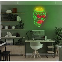 Zobmie Head Skull Neon Schild, |Neon Schild Für Raum, Deko Raum - Personalisiertes Lichtschild, Spruch, Halloween Neon von neonlampochkin