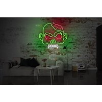 Zobmie Head Skull Neon Schild, |Neon Schild Für Raum, Deko Raum - Personalisiertes Lichtschild, Spruch, Halloween Neon von neonlampochkin