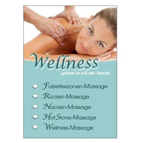 Massage-Poster für Reklame Massagen DIN A1, Werbeplakat Plakat Wellness von net-xpress