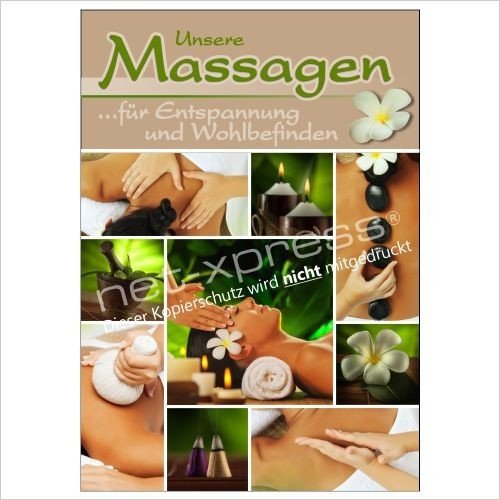 Werbeschild für Massage A1, Werbeplakat Plakat Poster Werbung Wellness von net-xpress