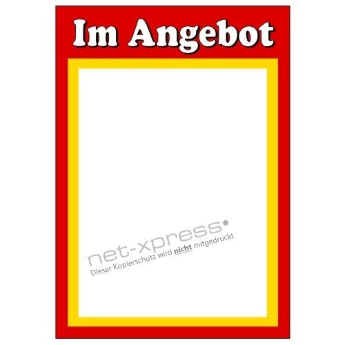 net-xpress Angebotsplakat zum Selbstbeschriften DIN A1, Werbeplakat Plakat Poster von net-xpress