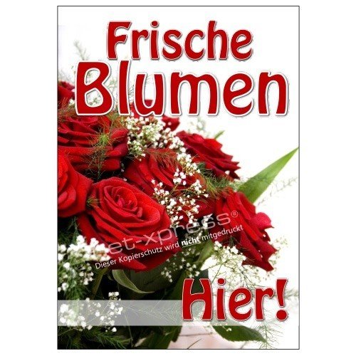 net-xpress Blumen-Plakat für Blumengeschäft für Plakatständer A1, Werbeplakat Poster von net-xpress