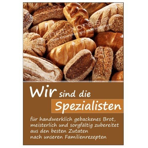 net-xpress Brot-Plakat für Bäckereiwerbung DIN A1, Werbeplakat Poster Bäckerei net-xpress Brot-Plakat für Bäckereiwerbung DIN A1, Werbeplakat Poster Bäckerei von net-xpress