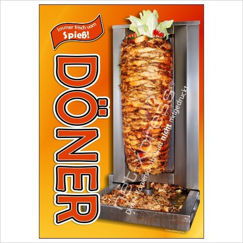 net-xpress Dönerplakat Bild Dönerspieß A1 Werbeplakat Plakat Poster Döner Dönerspieß von net-xpress