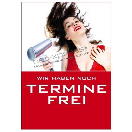 net-xpress Friseur-Plakat Wir haben noch Termine frei A1, Werbeplakat Poster Friseursalon von net-xpress