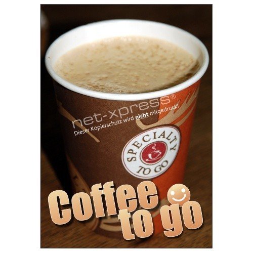 net-xpress Plakat Coffee to go DIN A1, Werbeplakat Poster Kaffee Bäcker von net-xpress