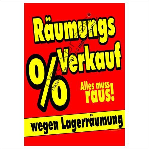 net-xpress Plakat Räumungsverkauf Lagerräumung DIN A1 Werbeplakat Poster Sale% von net-xpress