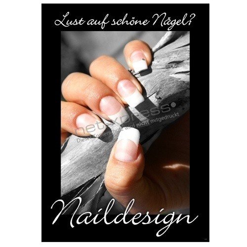 net-xpress Plakat für Nageldesign-Werbung DIN A1, Werbeplakat Poster Nagelstudio von net-xpress