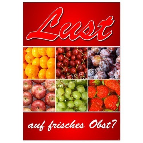 net-xpress Plakat für Obst- und Gemüsehandel DIN A1, Werbeplakat Poster Obst Gemüse von net-xpress
