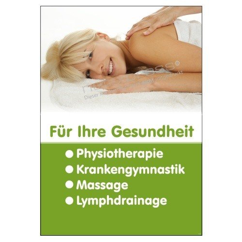 net-xpress Plakat für Physiotherapie und Krankengymnastik A1, Werbeplakat Poster Massage von net-xpress