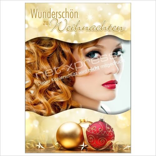 net-xpress Plakat für Weihnachtsdeko beim Friseur A1 Werbeplakat Poster Weihnachten von net-xpress
