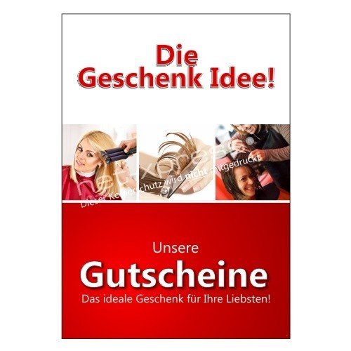 net-xpress Plakat für Werbung Friseur-Gutscheine A1, Werbeplakat Poster Friseursalon von net-xpress