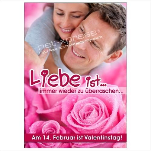 net-xpress Poster für Dekoration Valentinstag DIN A1,Werbeplakat Plakat Werbung von net-xpress