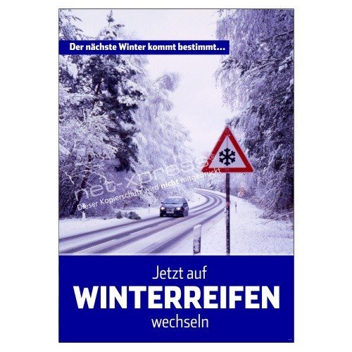 net-xpress Reifenposter für Winterreifen-Werbung DIN A1, Werbeplakat Plakat Poster von net-xpress