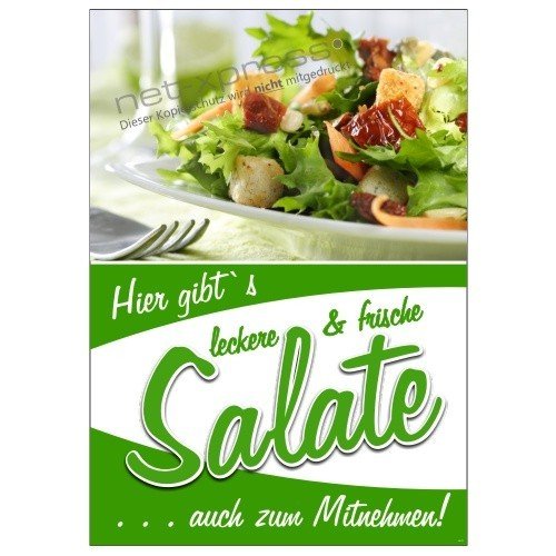 net-xpress Salat-Werbeplakat für die Gastronomie A1, Plakat Poster Restaurant Werbung von net-xpress